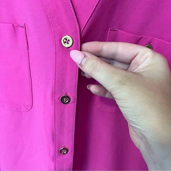 Denim & Co. Roll Tab Sleeve Button Front Soft Utility Tunic - Picture 11 of 13